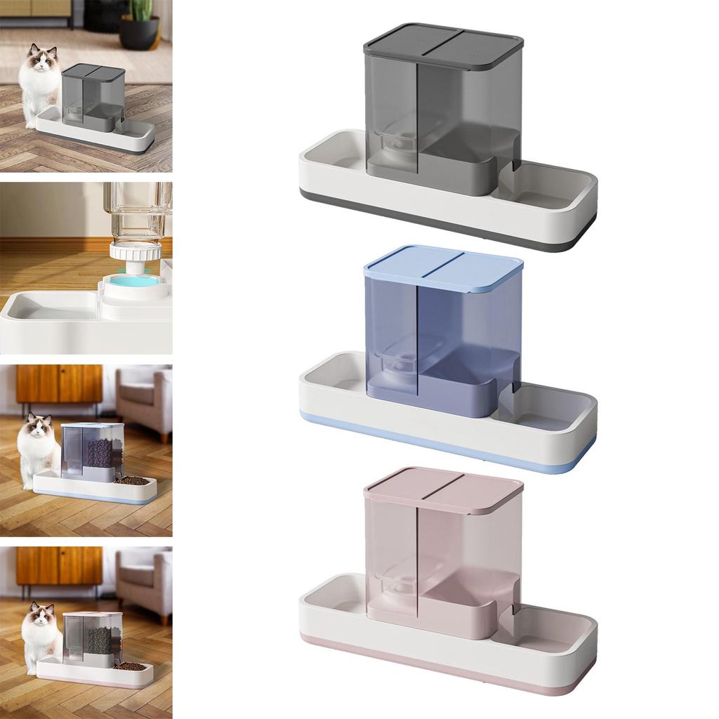 Food and Water Dispenser Set, Gravity Pet Food Feeder, Feeding Drinking