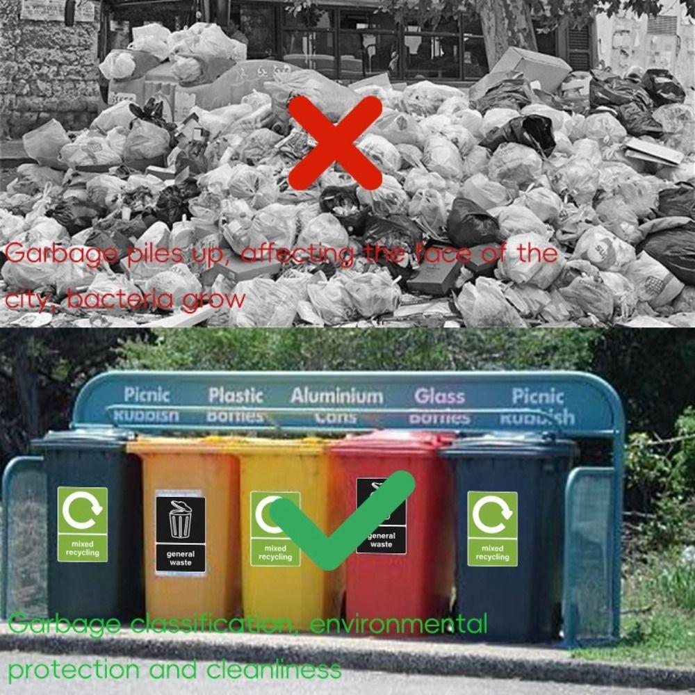 10PCS Environment Friendly Recycle Sticker Weatherproof Recycle Bin Stickers Recycle Decals  Outdoor