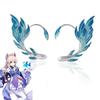 Аниме Игра Genshin Impact Серьги Сангономия Кокоми Косплей Унисекс Мода кастомизация Рыбный Синий Клипсы для ушей Вечеринка Украшения