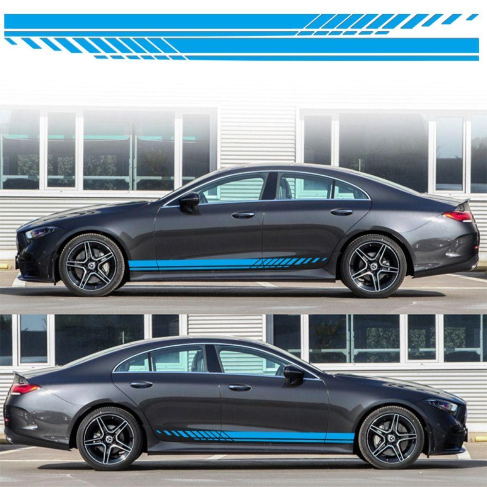 2Pcs Multi-color Car Side Stickers Universal Car Side Door Stripe Car Body Side Decal Off-Road