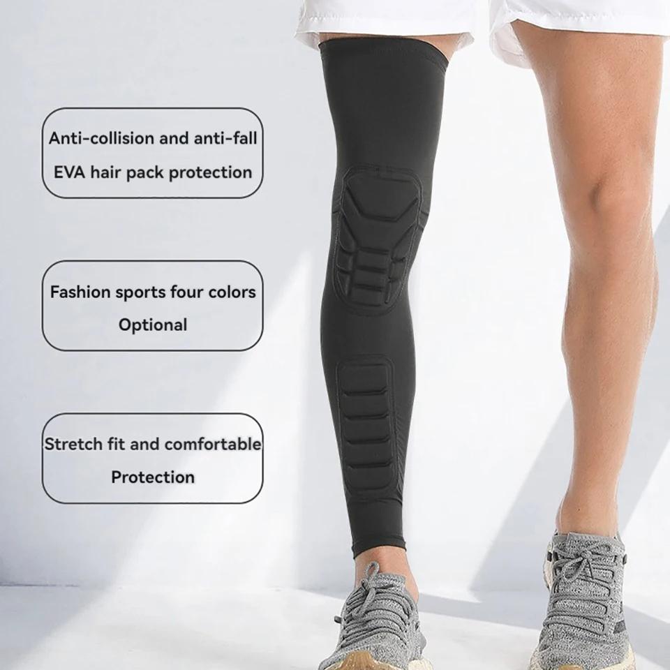 1 шт. спортивные наколенники удлиненные дышащие гетры противоскользящие амортизирующие двойные анти-столкновения для спорта на открытом воздухе для мужчин и женщин