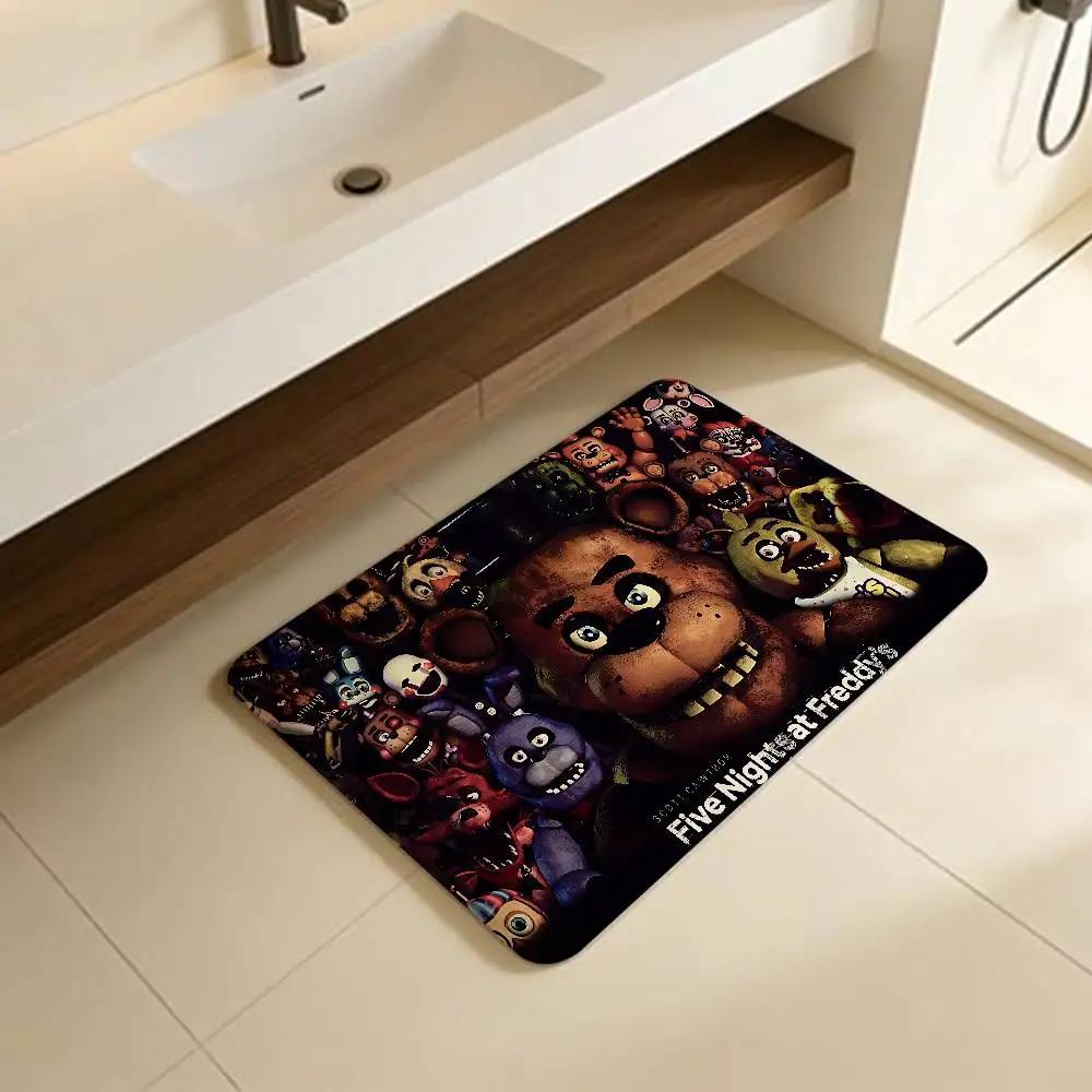 F-FNAF Five-nights-At-Freddys Floor Mat Rectangle Anti-slip Home Soft Badmat Front Door Indoor Outdoor Mat Welcome Doormat