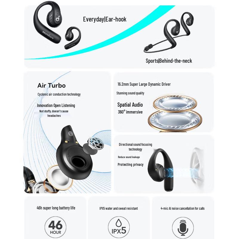 Спортивные Bluetooth-наушники Soundcore Jump Line с открытым дизайном