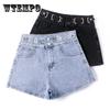 Джинсовые шорты с высокой талией, женские весенне-летние свободные и прямые тонкие брюки с широкими штанинами, тренд