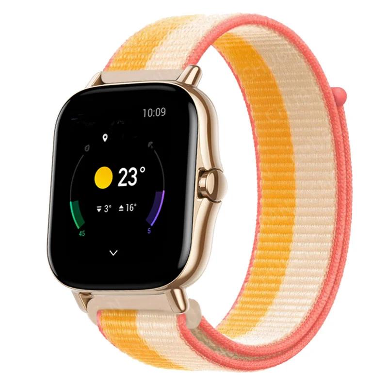 20mm/22mm Nylon Loop Watch Band For Amazfit GTS/4/2/2e/3/GTS2 Mini/GTR 4/3 pro/GTR2/2e/stratos 2/3 Bracelet Amazfit Bip-u Strap
