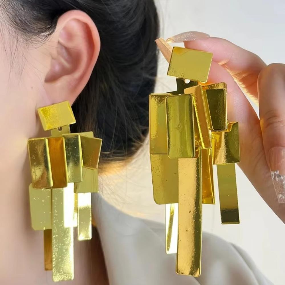 Square Geometric Tassels Dangle Earrings Holiday Party Jewelry Stud Earrings Women Gifts