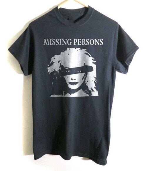 Vtg Missing Persons Band World Tour Cotton Black Full Size Unisex Shirt TU197