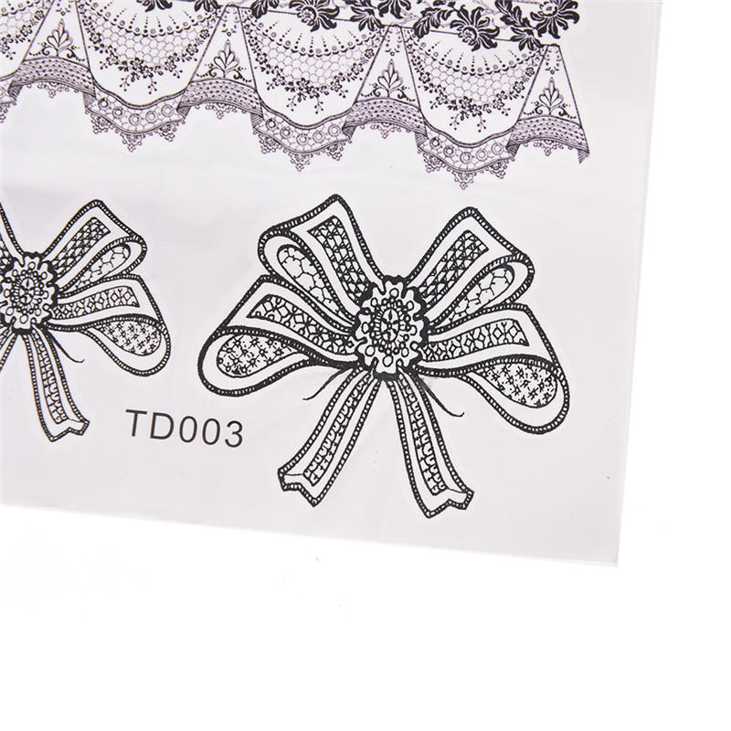 Waterproof Tattoo Temporary Sticker On Body Leg Transfer Lace Stocking Tattoo