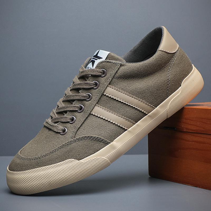 Новые туфли для мужчин, повседневная обувь из парусины, весенняя мода, полосатые плоские туфли для скейтбординга, классные кроссовки на шнуровке