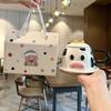 Birthday Gift Girl Cute Cow Ceramic Mug with Lid Spoon Girlfriend Practical Souvenir Children's Drinking Cup