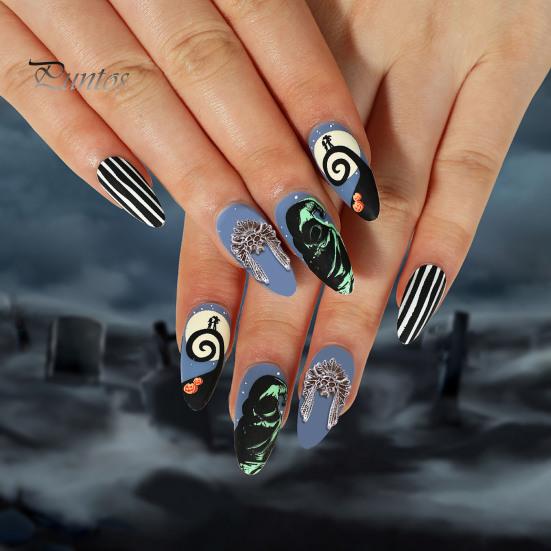 10 шт. Хэллоуин Череп Крест 3D Металлические Подвески для Нейл-арта Готический Панк Стиль Украшения Для Ногтей Аксессуары Для Маникюра DIY