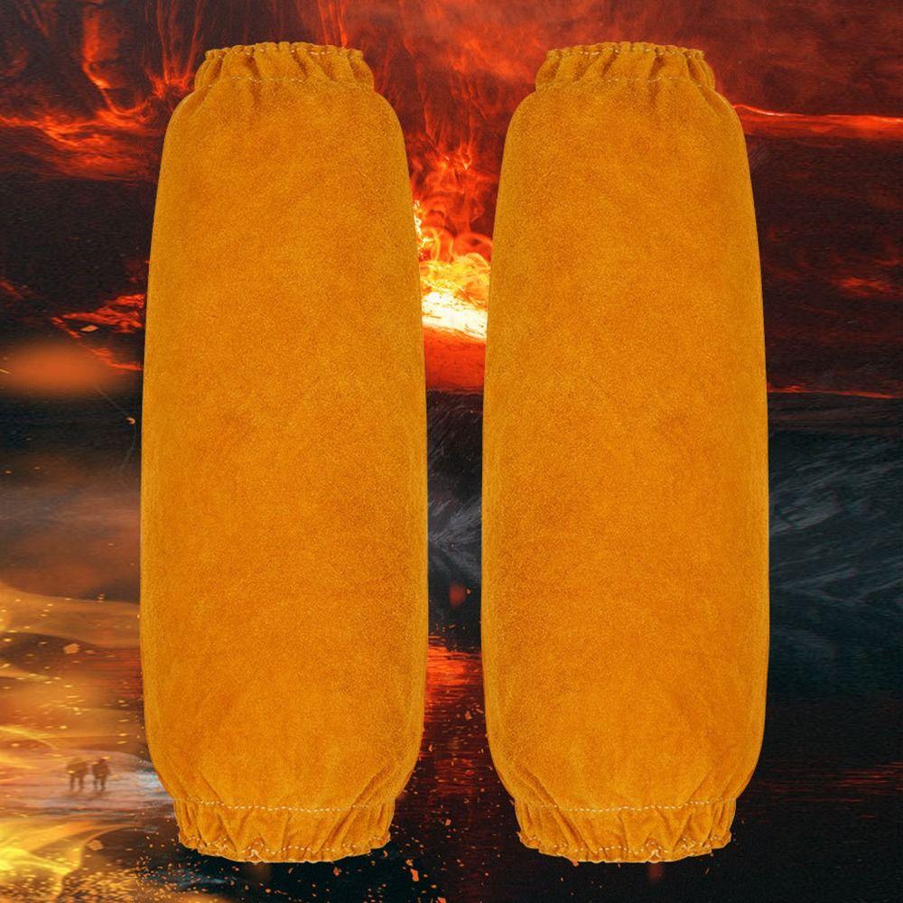 Cowhide Leather Welding Sleeves Heat Resistant Work Welding Sleeves Welding Supplies