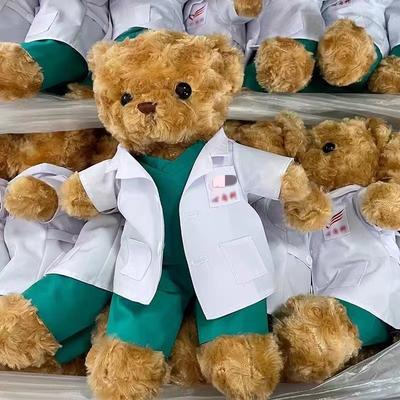 Креативный белый халат медведь кукла врач медсестра униформа медведь плюшевая игрушка коллектив мероприятие подарок