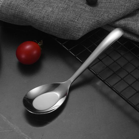 Суповая ложка из нержавеющей стали с глубокой головкой, зеркальная полировка, ложка для десерта, прочная столовая посуда для дома