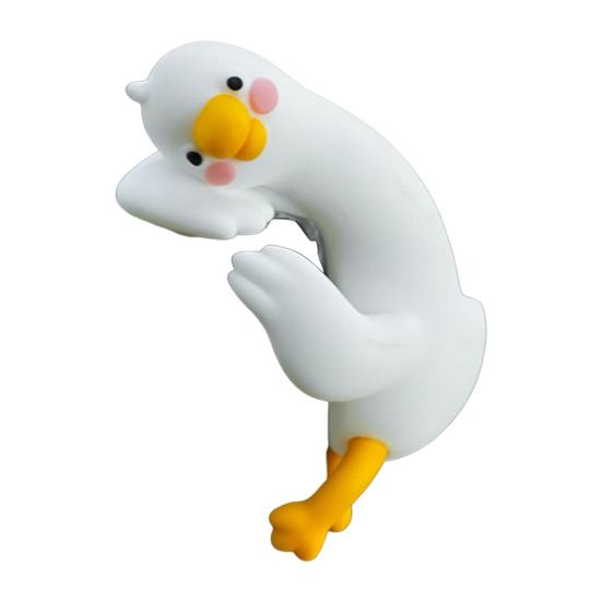 Миниатюрная фигурка гуся из смолы, забавная смоляная маленькая гусыня, декор для компьютера, коллекционная, милая 3D поделка, скульптура для офисного стола, приборной панели автомобиля, домашнего декора