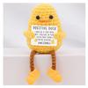 Cute Positive Energy Duck Positive Knitted Doll Crochet Emotional Support Duck Bookshelf Office Decor Gift