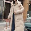 Winter Women Long Parka Coat Hooded Detachable Thicken Loose Zipper Pockets Warm Snow Wear Female Padded Jacket