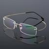 Myopia Glasses with Green Coating for Men and Women, Ultralight Frame, No Artificial Rimless