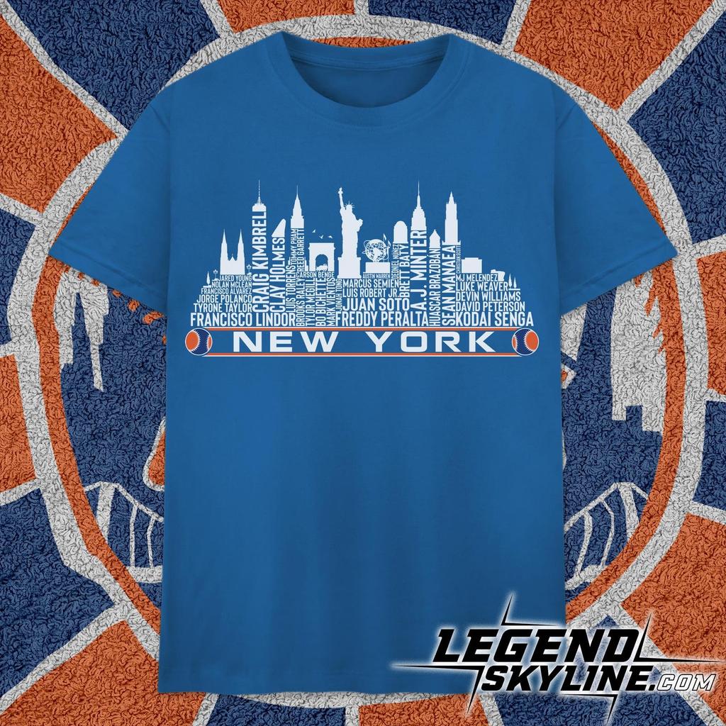 New York Baseball Team Current Roster New York City Skyline Shirt and kids tshirts