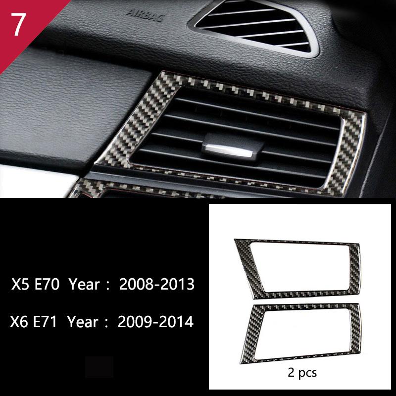Carbon Fiber For q5 E70 E71 X5 X6 Interior Gearshift Air Conditioning AC CD Panel Reading Light Cover Trim Sticker Accessories q5