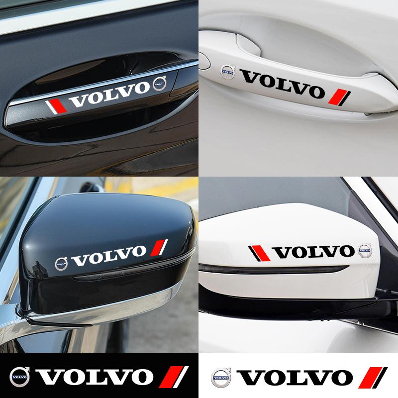 4Pcs Car Door Handle Stickers Body Vinyl Stickers Decals Accessories For VOLVO RDESIGN T6 AWD S40 S60 S90 V40 V50 V60 V70