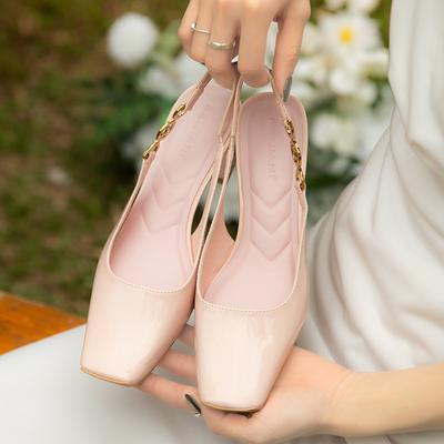 Лакированная кожа, универсальная сумка для поездок на работу, сандалии на среднем каблуке, женская верхняя одежда, лето, квадратный носок, пустые туфли-лодочки Мэри Джейн