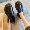 Women's 2025 Spring Japanese-Style Black Thick-Sole Loafers - Slip-On JK Uniform Shoes