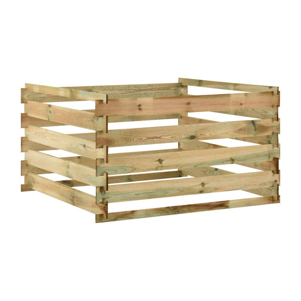 Slatted Composter 120 x 120 x 70 cm Impregnated Pine Wood