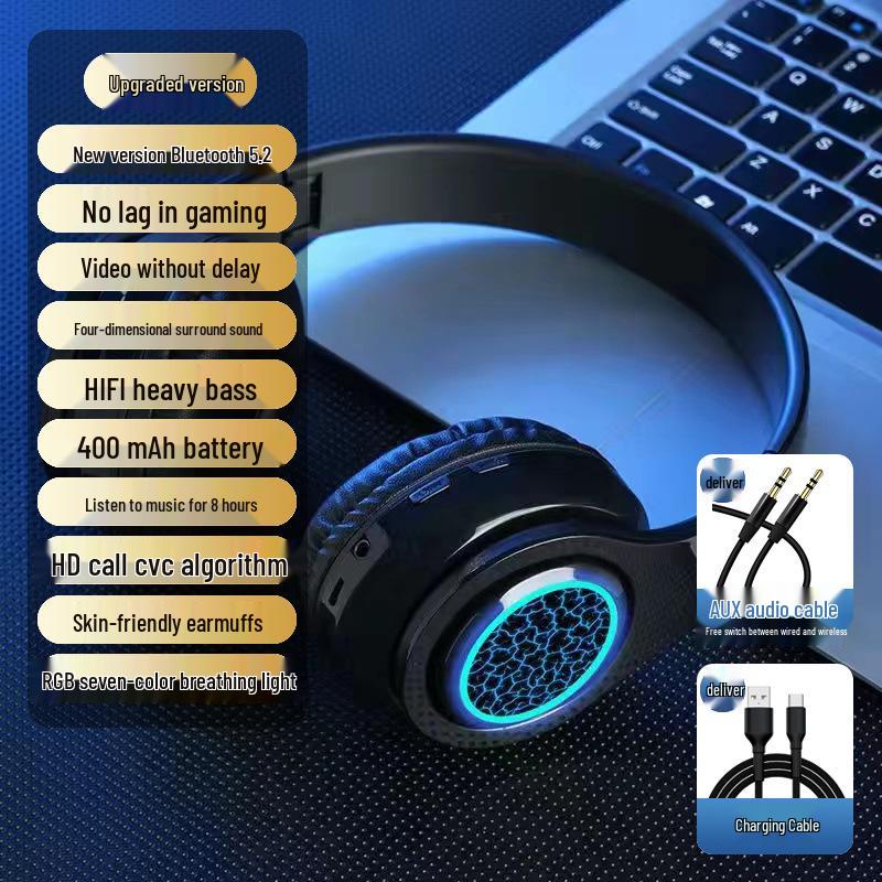 Беспроводные Bluetooth-наушники-вкладыши с подсветкой и шумоподавлением для спорта