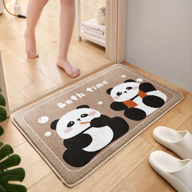 Bathroom Absorbent Floor Mat, Toilet Door Dirt-resistant Non-slip Foot Mat, Bathroom Carpet Cartoon Bedroom Household Floor Mat