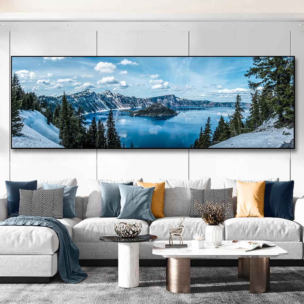 Картины с природными пейзажами, снегом, горами, озерами, плакатами и принтами, настенные художественные изображения, современная спальня, гостиная, домашний декор