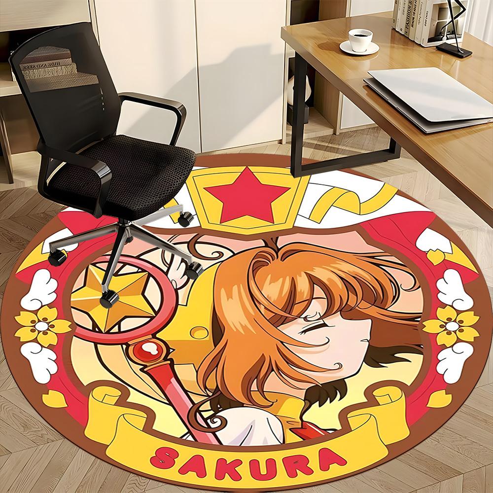 Ковер для офиса Cardcaptor Sakura, Круглый ковер под офисные стулья, Спальня, Гостиная, Декор для дома a0908147