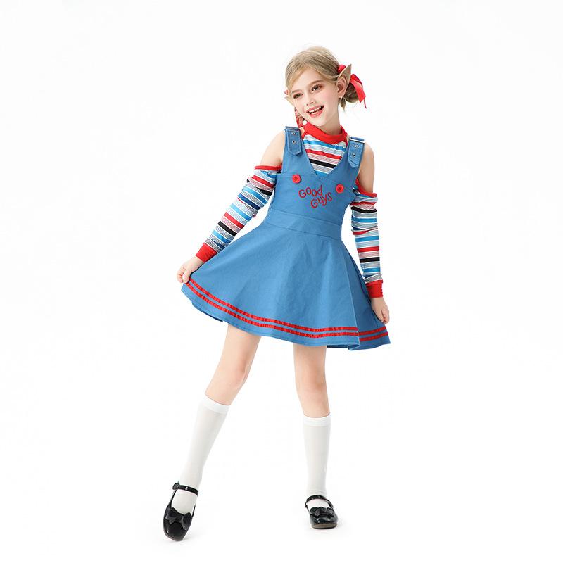 J-yuefang/Jingyuefang Girls' Role Playing Costume, Polyester, Blue, Size 110-175cm