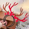 Plush Ball Antlers Headband Bell Deer Horn Hair Band Cute Christmas Headband  Female