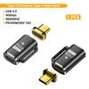 Магнитный USB-адаптер USB4.0 Thunderbolt 3/4 с USB-C на USB-C, 240 Вт, 40 Гбит/с, быстрая зарядка, магнитная зарядка, кабель-конвертер, адаптер 8K@60Hz