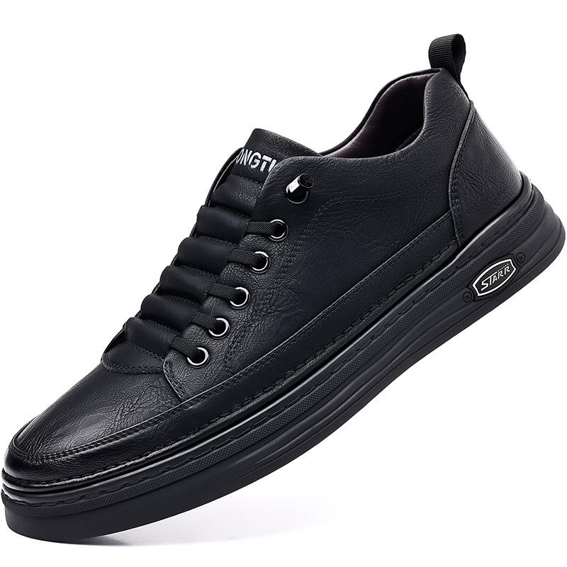 Spring and Autumn New Men's Leather Shoes Genuine Leather Casual Men's Shoes Trendy Fashion Men's Single Shoes Board Shoes