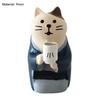Mini Cat Model Spring Outing Version Birthday Gift Adorable Miniature Zakka Cat Figurine for Collection