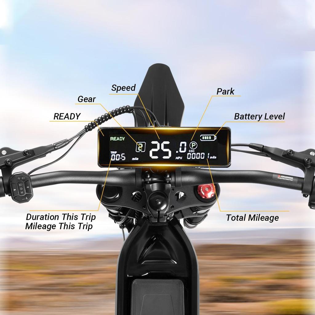 ZONVEER ZX3 All-Terrain Electric Bicycle 2800W Peak Power Motor Men's E-Mountain Ebike 48V25AH Battery Adult E-bike 19 inch Tire Men's Electric Bike