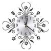 Aluminium Dial Flower Diamond Iron Wall Clock Living Room Decor No Battery