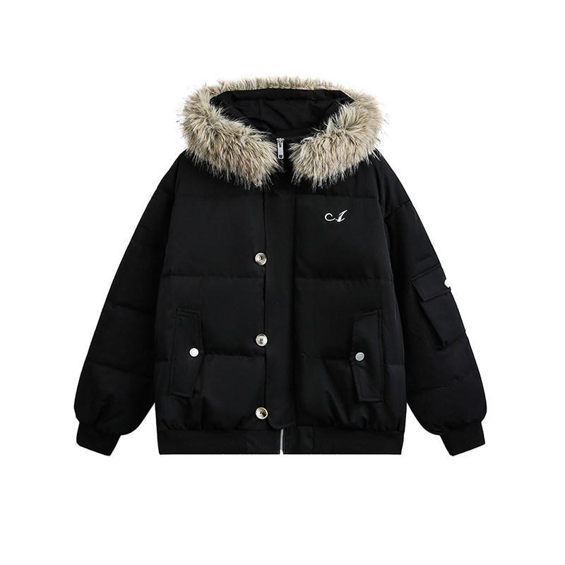 Padded clothes women's winter new ins big fur collar loose padded clothes thickened warm padded jacket tide