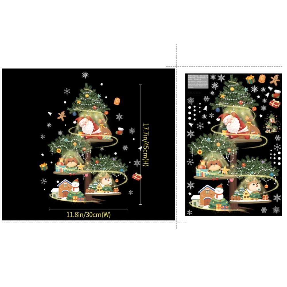 Электростатические рождественские стеклянные наклейки, мультяшные наклейки на окна Санта-Клауса, рождественские