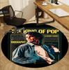 Michael Jackson Pattern Round Rug, Indoor/Outdoor Mat, for Picnic, Gameroom, Bedroom, Office, Living Room, Home Decor Carpet, Birthday Gift