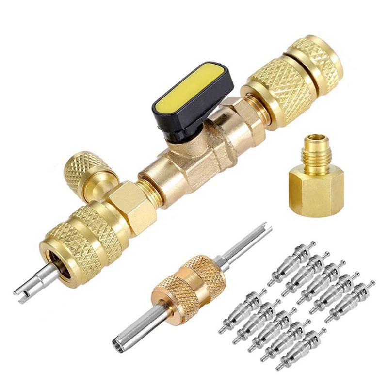 Инструмент для снятия и установки сердечника клапана R410A R22 Инструменты для ремонта кондиционера с двойным размером SAE 1/4 дюйма 5/16 дюйма Система HVAC