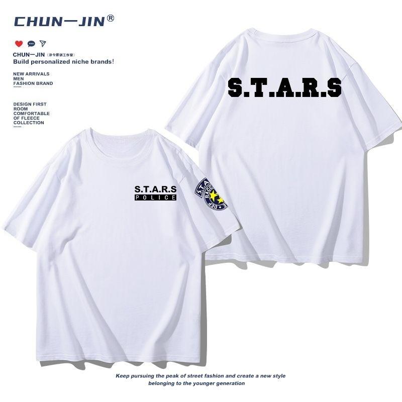 Trend Resident Evil Umbrella Company Squad Shortsleeved Tops Mens and Womens Loose Trend Tshirt Summer Cotton Halfsleeves