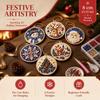 6Pcs Vintage Print Wooden Christmas Ornaments Set  Art Xmas Hanging Decor  Home Decor