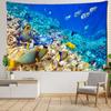 Гобелен с подводной лодкой и тропическими рыбами, настенный подвесной природный пейзаж, искусство, простая эстетика, домашний декор для комнаты, фоновая ткань