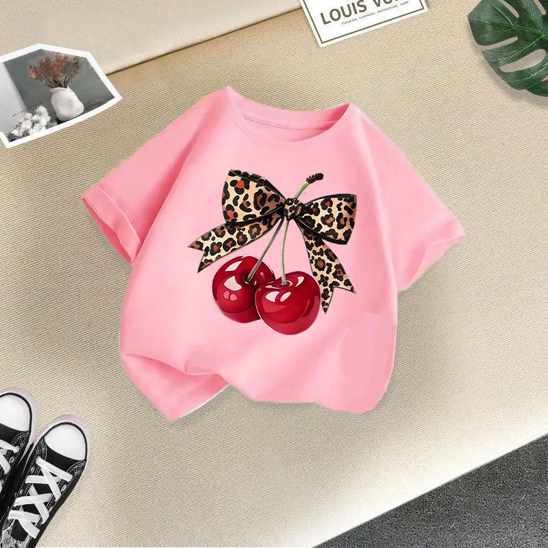 Children's Casual Short-sleeved T-shirt - Summer Girl's Cute Cherry T-shirt