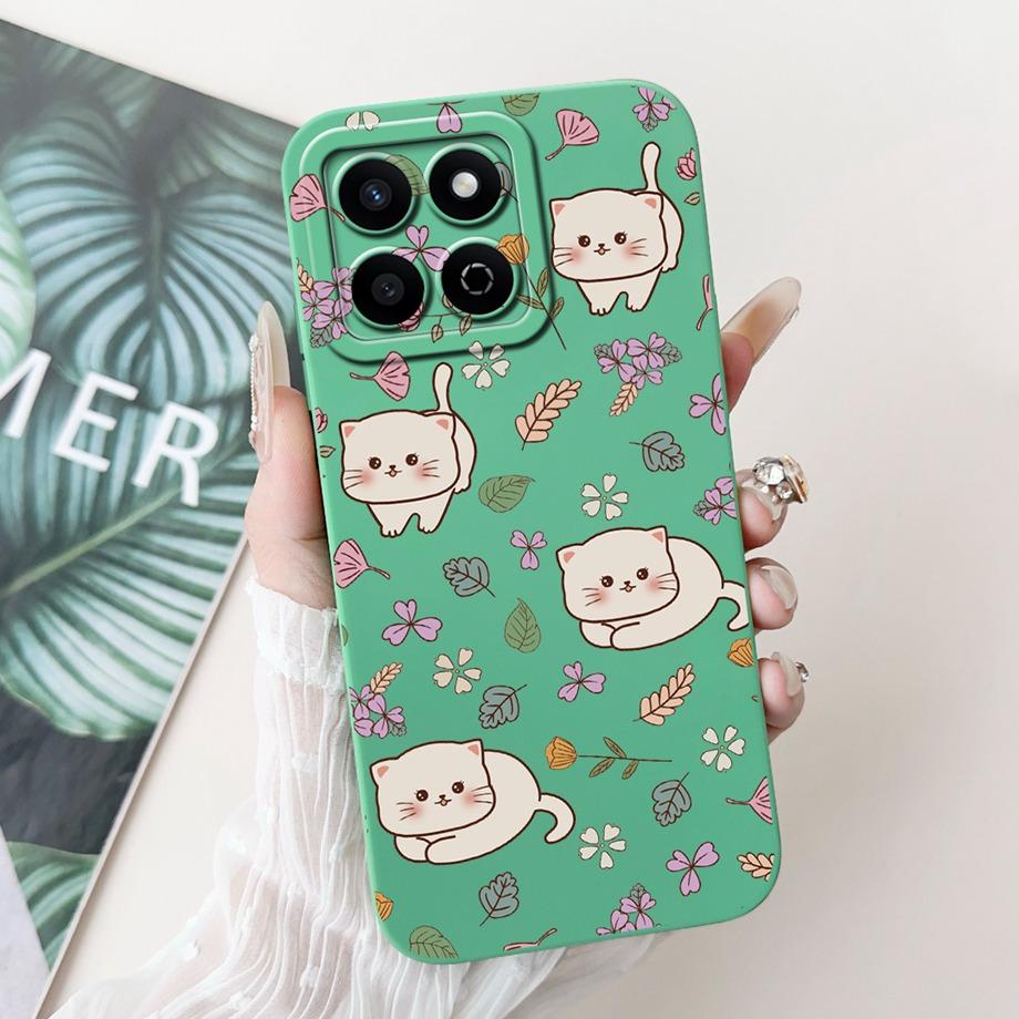 For Honor 200 Smart Case Honor X7C 4G Soft Liquid Silicone Flower Butterfly Bow Shockproof Cover for Honor Play 60 Plus Fundas