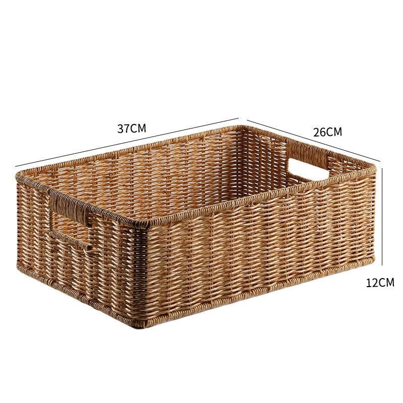 Корзина для хранения на столешницу в скандинавском стиле из ротангового плетения для журнального столика в гостиной