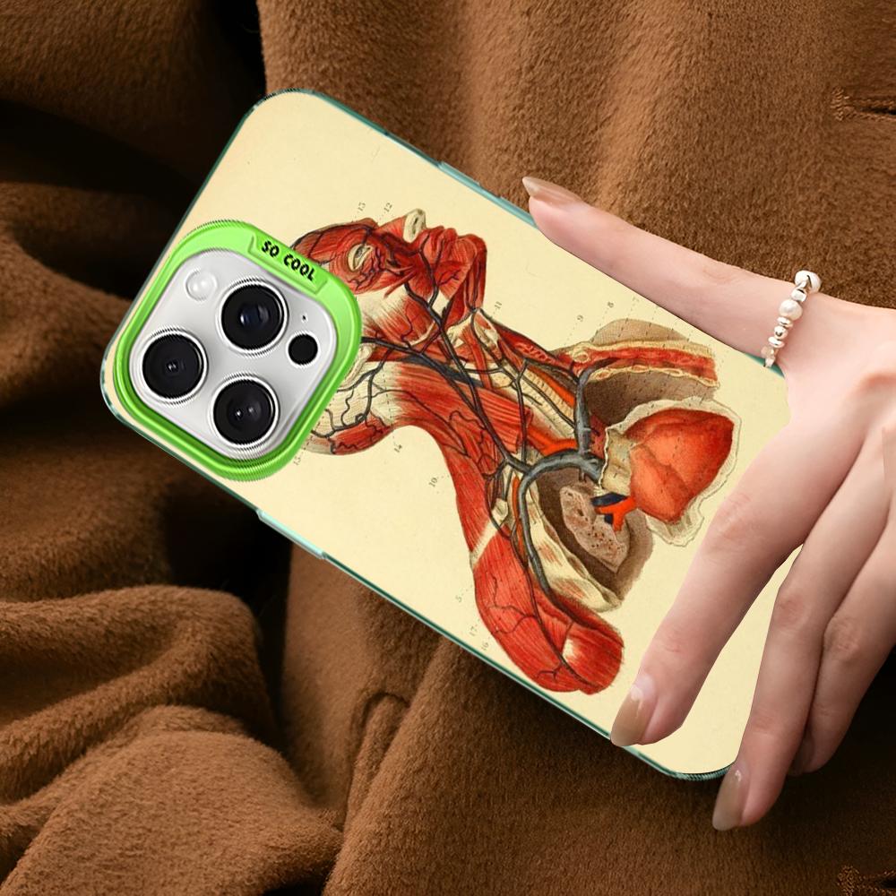 Медицинский Чехол для Телефона с Анатомией Человека Для IPhone 16 15 14 13 12 11 Pro Max X XR XSMAX 8 7 Plus Матовый Ударопрочный Задний Чехол